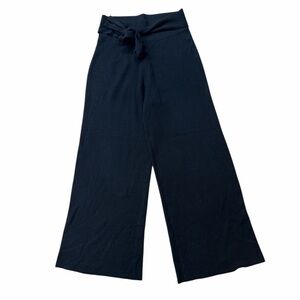 Anthropologie Black Knit Cropped Wide Leg Pants